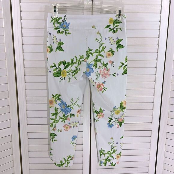 Zac & Rachel Pants Pull On 8P Floral Stretch Ankle - Picture 4 of 12